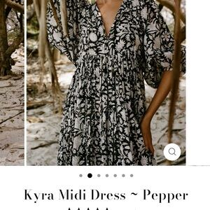Daughters of India Pepper Midi Dress in Black and White